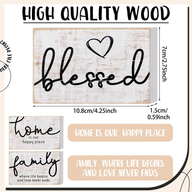 Mini Wooden Sign Farmhouse Shelf,Retro Color,4.25 x 2.76 x 0.59 in