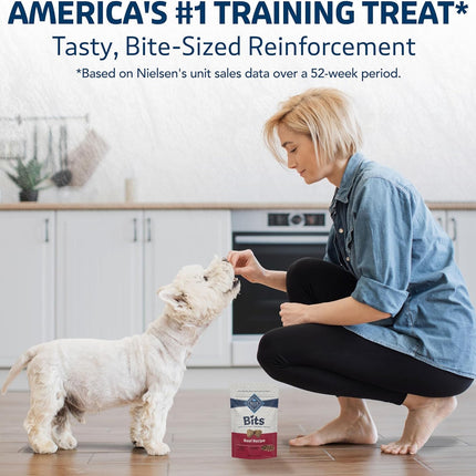 Blue Buffalo Bits Soft Dog Treats for Training, Made with Natural Ingredients & Enhanced with DHA, Beef Recipe, 19-oz Bag