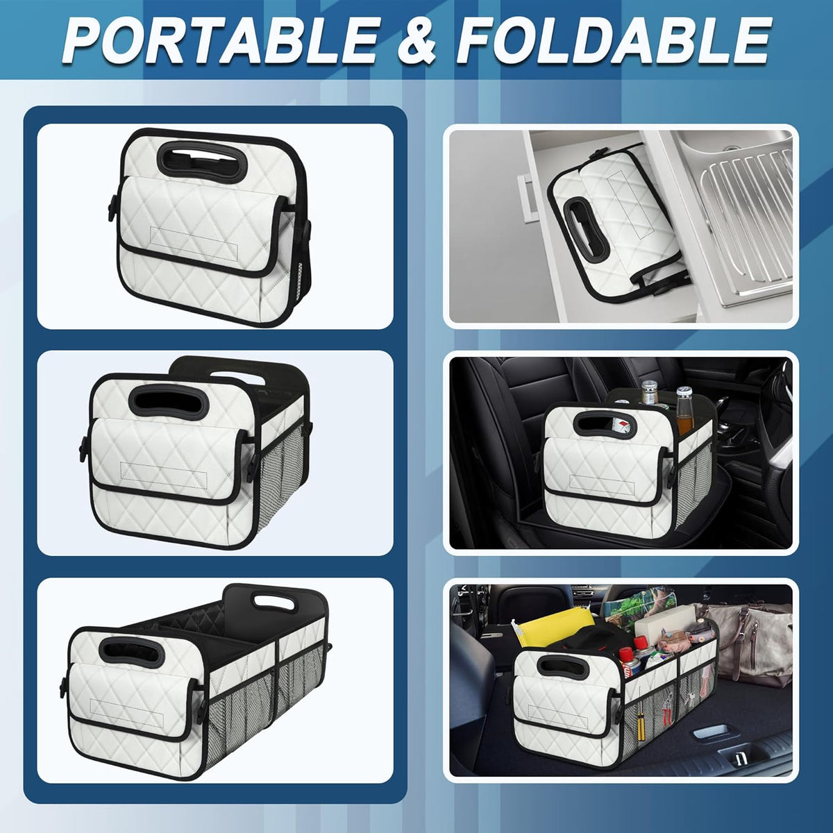 Trunk Organizer with 6 Pockets - Car Storage Accessory for SUVs, Minivans, and Trucks - 50L Waterproof - photo 4