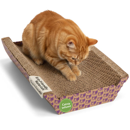 Super Scratcher Chaise Corrugated Cat Scratcher, Catnip Infusion Technology - Brown, One Size