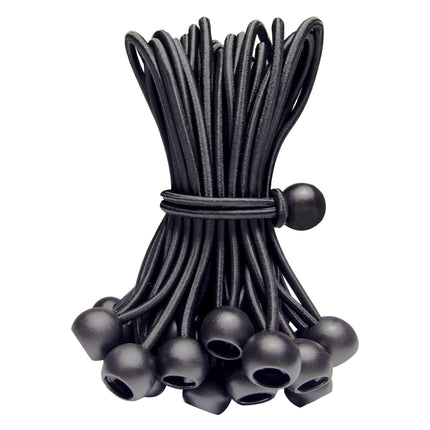 Bungee Cords with Balls 35PCS, 6 Inch Ball Bungees for Canopy Tarp, Tent, Outdoor, Black Elastic Ties for Secure Hold – Durable, UV Resistant (35, B6)