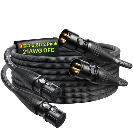 XLR Cables 10ft, Neutrik REAN Connectors, Dual Shielded