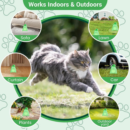 Cat Repellent Outdoor & Indoor Cat Deterrent Balls, Natural Essential Oil Cat Pee Deterrent for Yard, Garden, Furniture & Countertops, Long Lasting & Weatherproof Cat Repellent Pellets, 12 Pcs