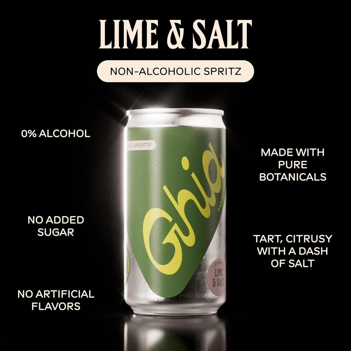 Non-Alcoholic | Lime + Salt 12-Pack | Canned Mocktail & Cocktail Mixer, Zero Proof Sparkling Apéritif - photo 3