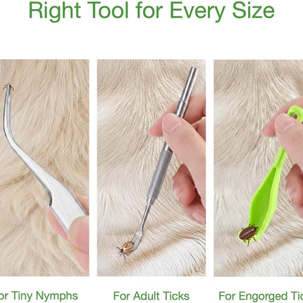 Tick Removal Tool & Twister Kit for Dogs, Cats & Humans, 10-in-1 Stainless Steel Tick Removers & Tick Puller Set - Professional Tick Tweezers Tool for Camping, Hiking & Dog Tick Remover