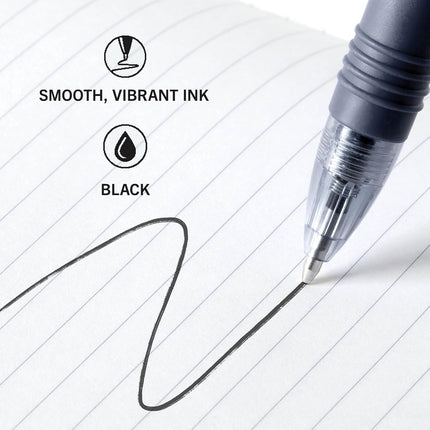 Retractable Ballpoint Pen, Smooth-Flowing Black Ink, 1.0mm Medium Point, School & Office Supplies, Ideal for Note-Taking, Journal and Planner Use, 18-Pack
