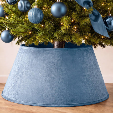 Navy Blue Velvet Christmas Tree Collar 24‘’ Tree Base Cover