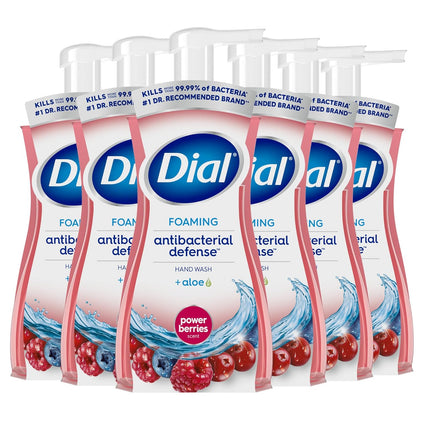 Dial Antibacterial Foaming Hand Wash, Power Berries, 7.5 fl oz (Pack of 6)