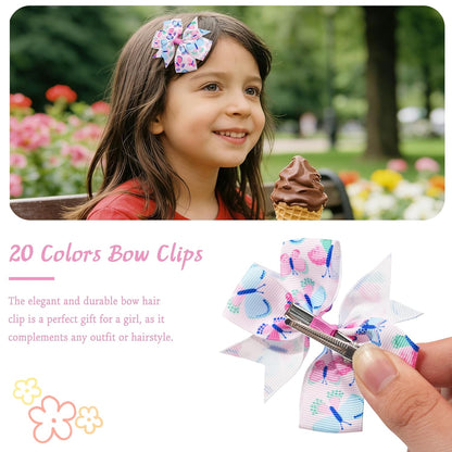 40-Piece 3 Inch Grosgrain Ribbon Pinwheel Hair Bow Alligator Clips - photo 4