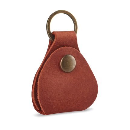 Leather Guitar Pick Holder Keychain, Guitar Pick Holder Case Bag, Plectrum Key Fob Cases Bag, Gift for Guitar Players Cognac