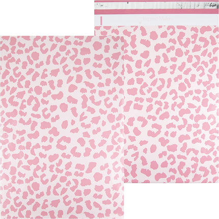 Inspired Mailers - Large Poly Mailers 14.5 x 19-50 Pack - Rose Gold Cheetah Design - Shipping Bags and Mailing Envelopes for Packaging