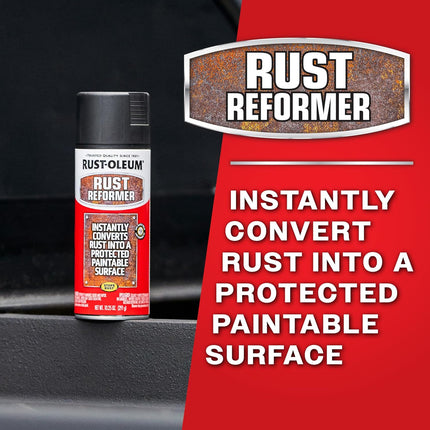 Rust-Oleum 248658 Stops Rust Reformer Spray Paint, 10.25 oz, Matte Black
