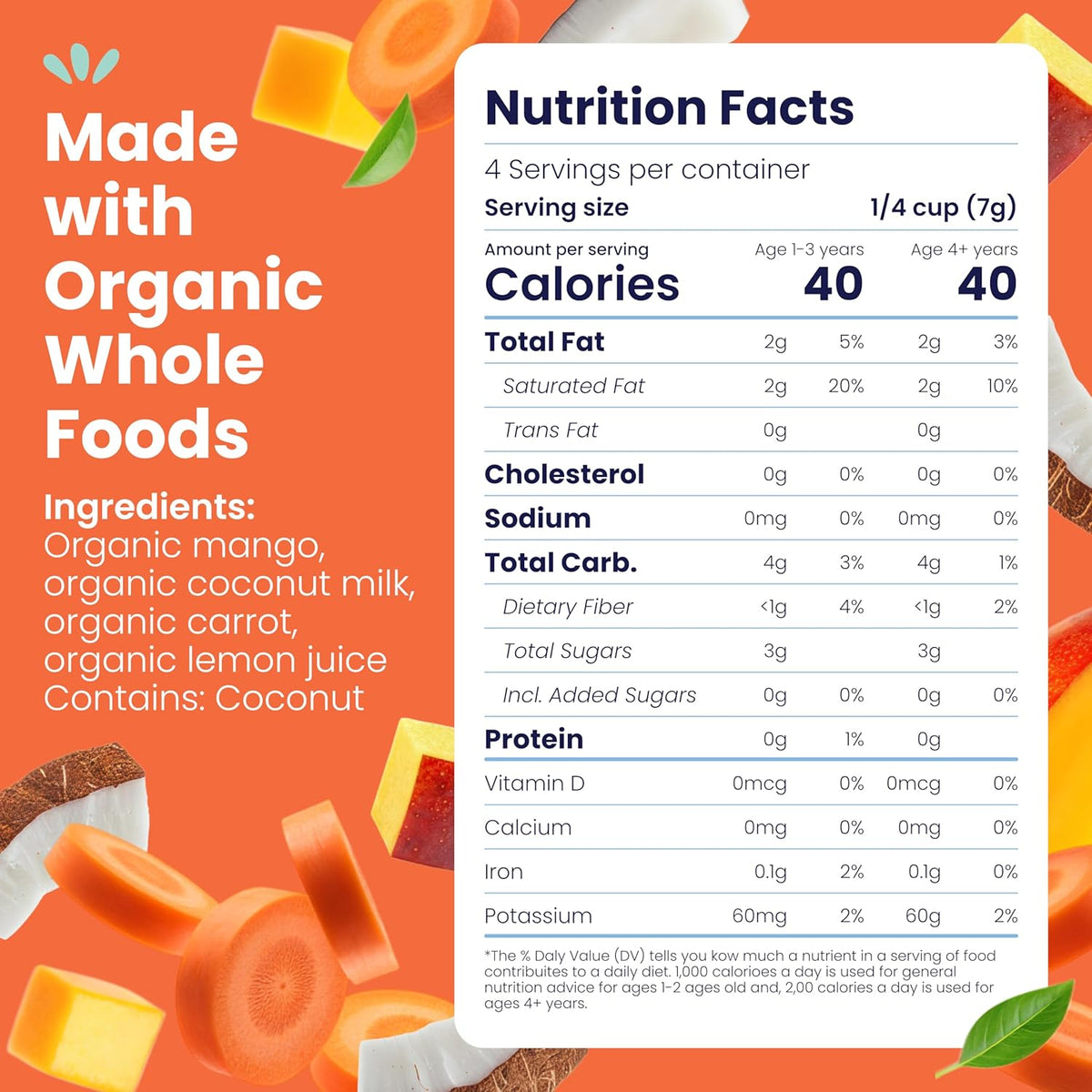 Mango Carrot Organic Smoothie Melts for Babies & Toddlers - photo 2