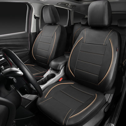 Universal FIT Piping Leather Car Seat Cover, for suvs,Van,Trucks,Airbag Compatible,Inside Zipper Design - photo 2