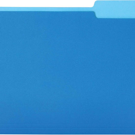 Amazon Basics File Folders for Organization, Letter Size, 1/3 Cut Tab, Sturdy with Tabs for Organizing and Filing, Blue, 36-Pack