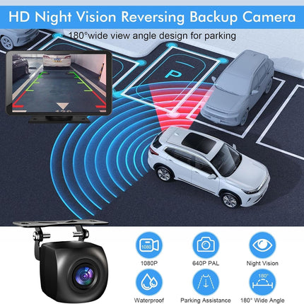 7" HD Portable Wireless Carplay Screen for Car, Touch Double Din Car Stereo with Apple Car Play & Android Auto, GPS, Voice Control, Mirror Link, Bluetooth Hands-Free, Multimedia Player for Vehicles