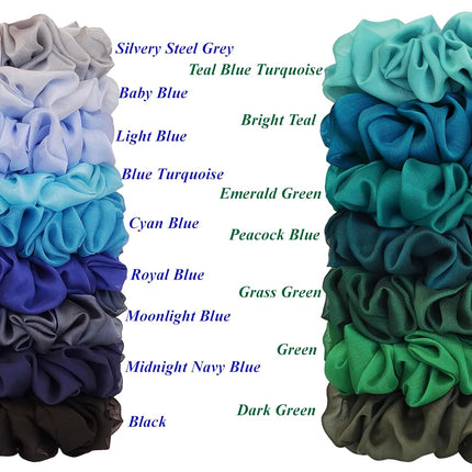 38 Colors Available, Big Scrunchies for Hair, Soft Cheer Chiffon large Ponytail Holder, Cute Birthday Gift for Women Girl Teen, Holiday Accessory (Black)
