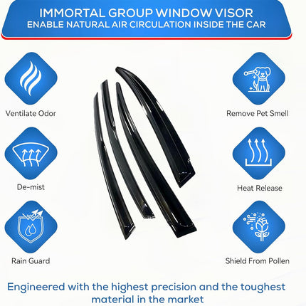 IG Window Visors Fit for 2007-2011 Toyota Camry, Out-Channel Rain Guards Vent Wind Deflectors 4PC, Car Accessories for 07-11 Camry