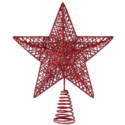 Christmas Tree Toppers Xmas Glitter Gold Hollow Star Treetop Topper