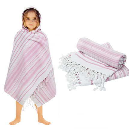 Hooded Bath Towel Wrap - 100% Cotton Soft Hooded Kids Towel