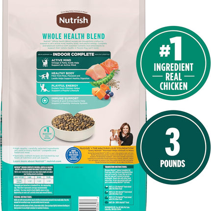 Nutrish Indoor Complete Dry Cat Food, Chicken, Lentils & Salmon Recipe (Rachael Ray), 3 lb. Bag