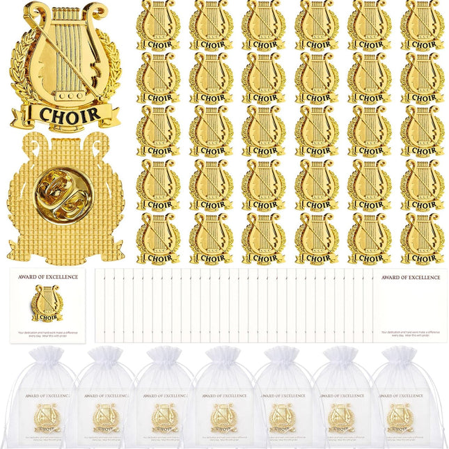 30 Set Choir Lapel Pins Bulk 2026 Graduation Souvenir Gifts Gold