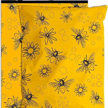 Bees Poly Mailer 10x13 Inch 25 Pcs, Waterproof Shipping Bags for Clothing, Tear-Resistant Mailier Bags, Strong Mailing Bags with Self-Seal