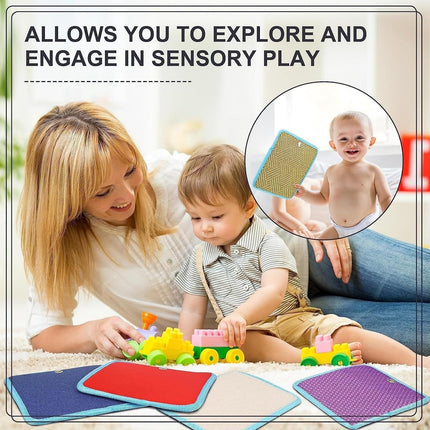 16Pcs Multi Texture Sensory Play Mat for Soft Machine Washable Activity Pad Early Development Haptic Exploration Portable Development Pad