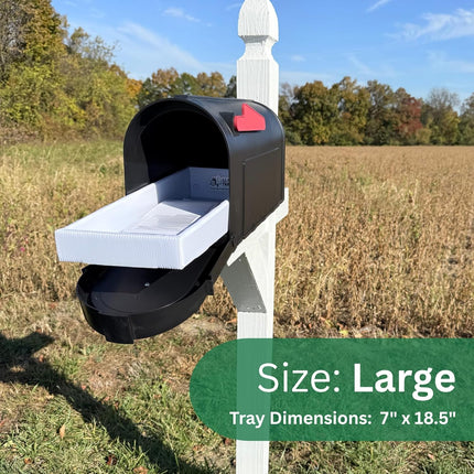 EZ Mail Tray™ – Mailbox Tray Insert & Extender – Slide Out Mailbox Tray for Easy Retrieval – Keeps Mail Dry – 6 Sizes for Custom Fit – Durable & Weather-Resistant – Made in USA (Large: 7" x 18.5")