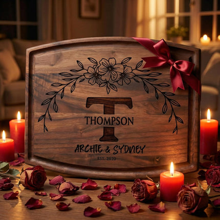 Personalized Cutting Board | Custom Engraved Wood Charcuterie Board for Wedding, Anniversary & Housewarming | Gift for Couples, Parents & Family
