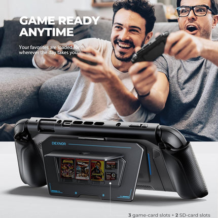 Dexnor for Nintendo Switch 2 Case 2025 Dockable Cover with Flip Stand & Detachable Magnetic Card Holder 3 Games 2 SD Card Storage & Ergonomic Grip & Quick-Release Joy-Con Design