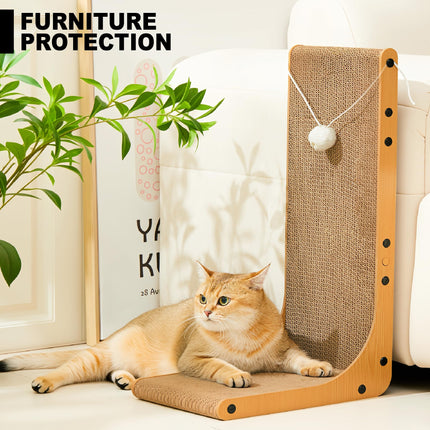 23.6 in L-Shaped Cardboard Cat Scratcher, 2-Pack for Indoor Cat