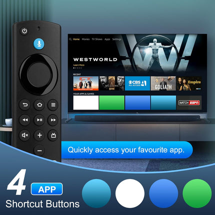 Replacement Firestick Remote with Fire Smart TVs Lite,HD,TVs Stick (4K/4K Max),TV Cube(1st/2nd/3rd Gen),for Hisense,Pioneer,3rd Gen Smart TVs