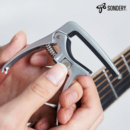 Sondery Capo Professional for Acoustic and Electric Guitars, Trigger Tension Adjustable