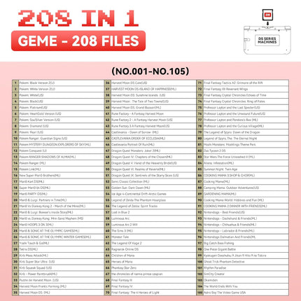 【2026 Newest】208 in 1 Super Combo Game Cartridge, Retro Game Pack Card Compilation with 208 Games
