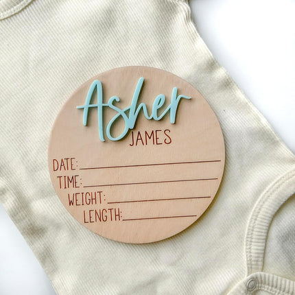 Double Sided Personalized Newborn Announcement Sign for Hospital, Baby Birth Announcement Sign, Newborn Photography Props, Announcement Sign for New Baby Boy