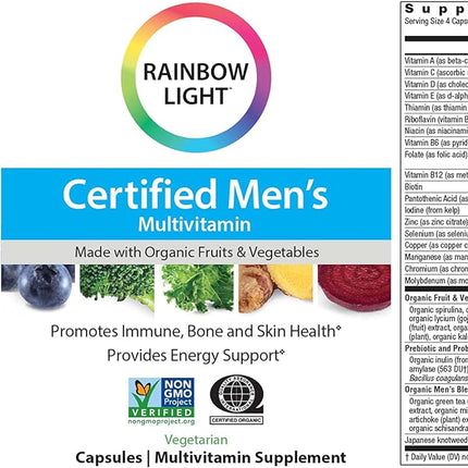 Rainbow Light Certified Men's Multivitamin -- 120 Vegetarian Capsules