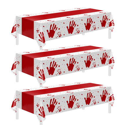 3 Pack Halloween Tablecloths,Disposable Plastic Tablecloths 54" x 108" Halloween Decorations,Plastic Table Cover for Birthday,Party Supplies,Holiday Table Cloth for Home,Dinner,Indoor,Outside