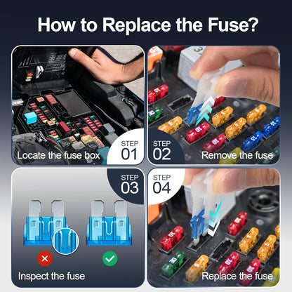 25Pcs Standard Car Fuse Kit -Standard Blade Fuses Automotive - Replacement Fuses Assortment Kit for - photo 5