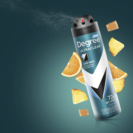 Spray antitranspirante para hombre Black + White, 3 unidades, protección contra manchas de desodorante, spray seco instantáneo, 3.8 oz