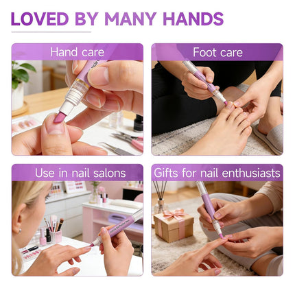2 Pcs 2-in-1 Cuticle Oil Pusher Pen - 2026 New Ceramic Cuticle Pen,No Leak Travel Size Cuticle Pusher Pen With Oil,Moisturizing And Brightening Instant Keratin Removal Tool For Dry Damaged Nails