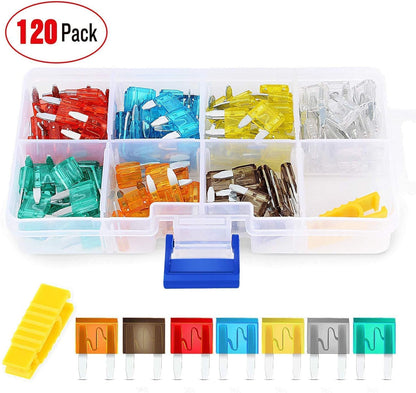 10 Pack 12V Car Add-A-Circuit Fuse Tap Adapter Mini Atm Apm Blade Fuse Holder with 120 PCS Mini Blade - photo 5