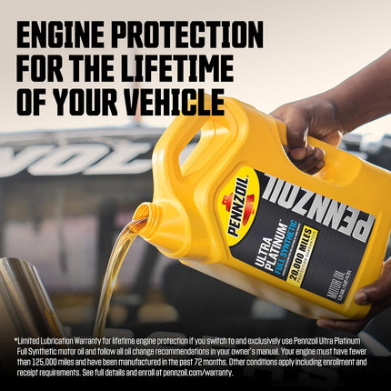 Pennzoil Ultra Platinum Full Synthetic 0W-20 Motor Oil, 1 Quart (6 Pack)