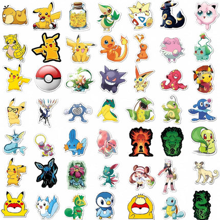 SourcetoHome 101Pcs Cartoon Pokémon Stickers in Gift Bag for Suitcase Laptop Computer Water Bottles Car Teens Decal Waterproof Sticker - General - detail view 3