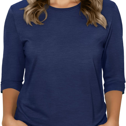 3/4 Sleeve Tops for Women Graphic Crew Neck Fall Blouses Spring T Shirts