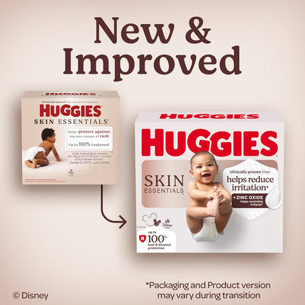 Huggies Size 4 Diapers, Skin Essentials Baby Diapers, Size 4 (22-37 lbs), 150 Count (6 Packs of 25), Packaging May Vary