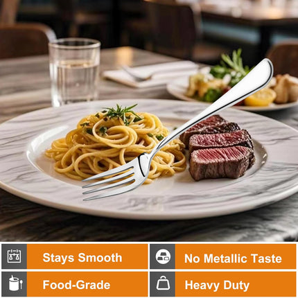 NICE KITCHEN 8 Pieces Dinner Forks Set,8" Forks,Food Grade Stainless Steel Dinner Fork,Fine Fork Set for Home,Kitchen,Restaurant,Mirror Polished and Dishwasher Safe