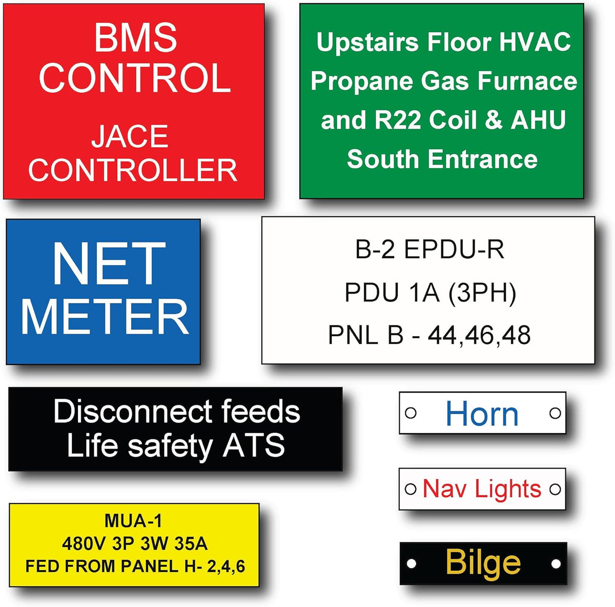 Engraved Electrical Panel Labels and Plastic Tags