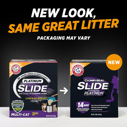 Platinum Multi-Cat Clumping Cat Litter, 14-Day Odor Control, EZ Clean Technology, 37 lbs – No Scrubbing, Powerful Odor Eliminator