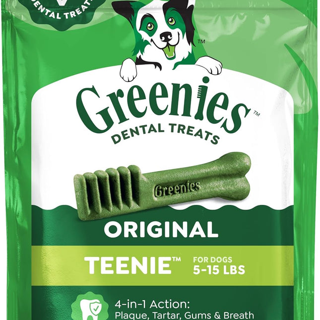 Veterinarian-Recommended Adult Natural Dental Dog Treats Teenie Size, Dog Dental Chews, Original Flavor, 3 oz. Pack, 11